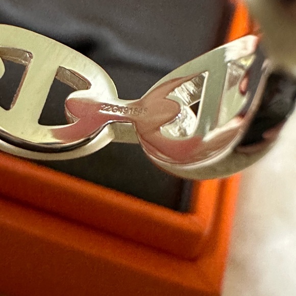 Hermes Ring Chaine d'ancre Enchainee Women Ring Size 52 Small Model 925 Silver - Picture 9 of 11